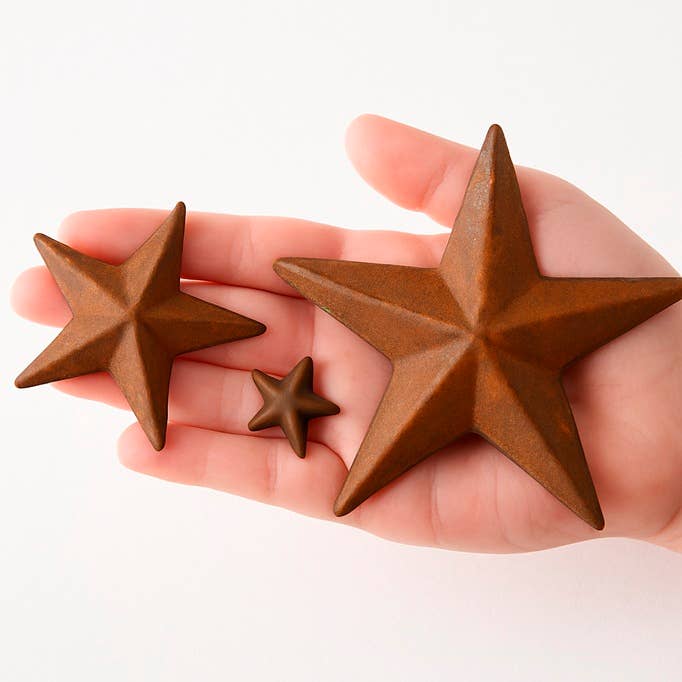 Factory Direct Craft - Wholesale Cutouts - Rusty Tin Dimensional Mini Barn Stars - Select Size3