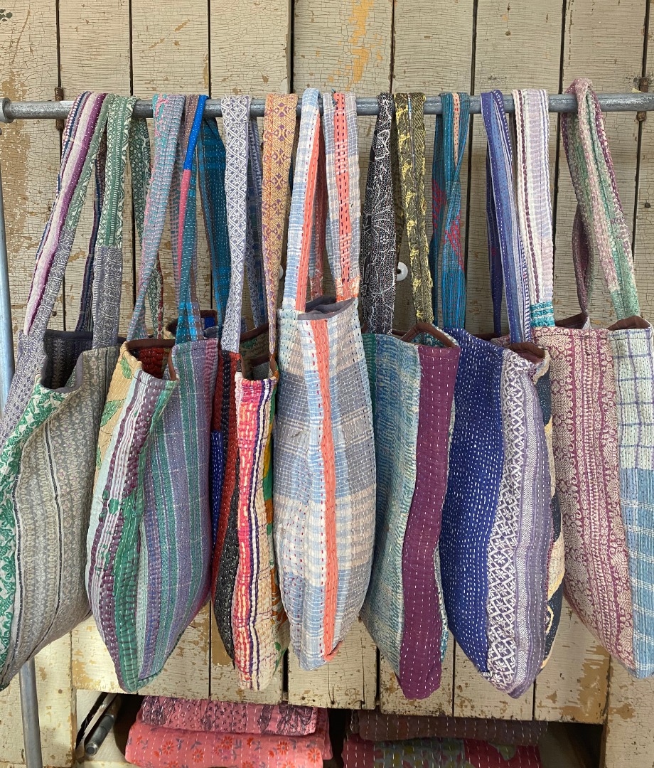 Seeds - Wholesale Tote Bag - Women's - Kantha Pocket Tote Bag | Recycled Cotton Unique 6