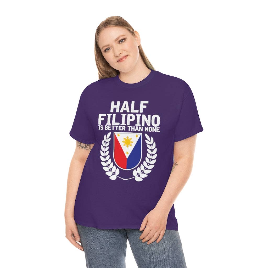 Teegarb LLC - Vendita all'ingrosso Maglietta serigrafata - Donna - Novità: mezzo filippino è meglio di niente, amante del Pinoy Pride, esilarante slang filippino, entusiasta del nazionalismo49