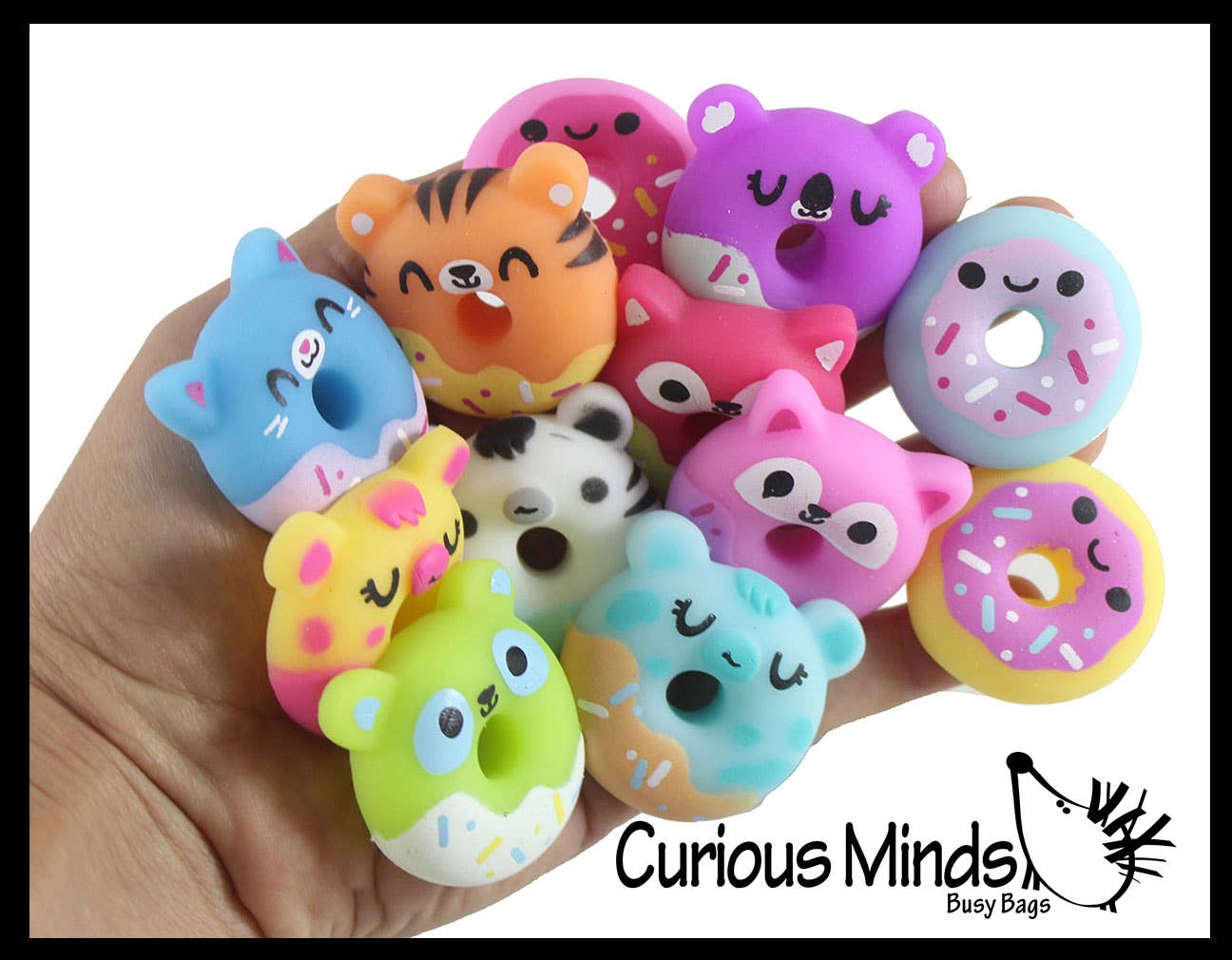 Curious Minds Toys - Wholesale Fidget Toy - Kids - 1 Donut Animal Food Mochi Squishy - Kawaii -  Cute Indiv1