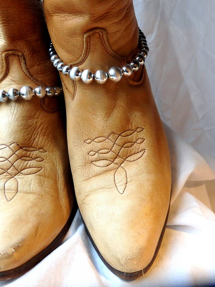 Double Boot Chains Beaded Boot Jewelry Boot Wrap for wholesale by AnkletAllure