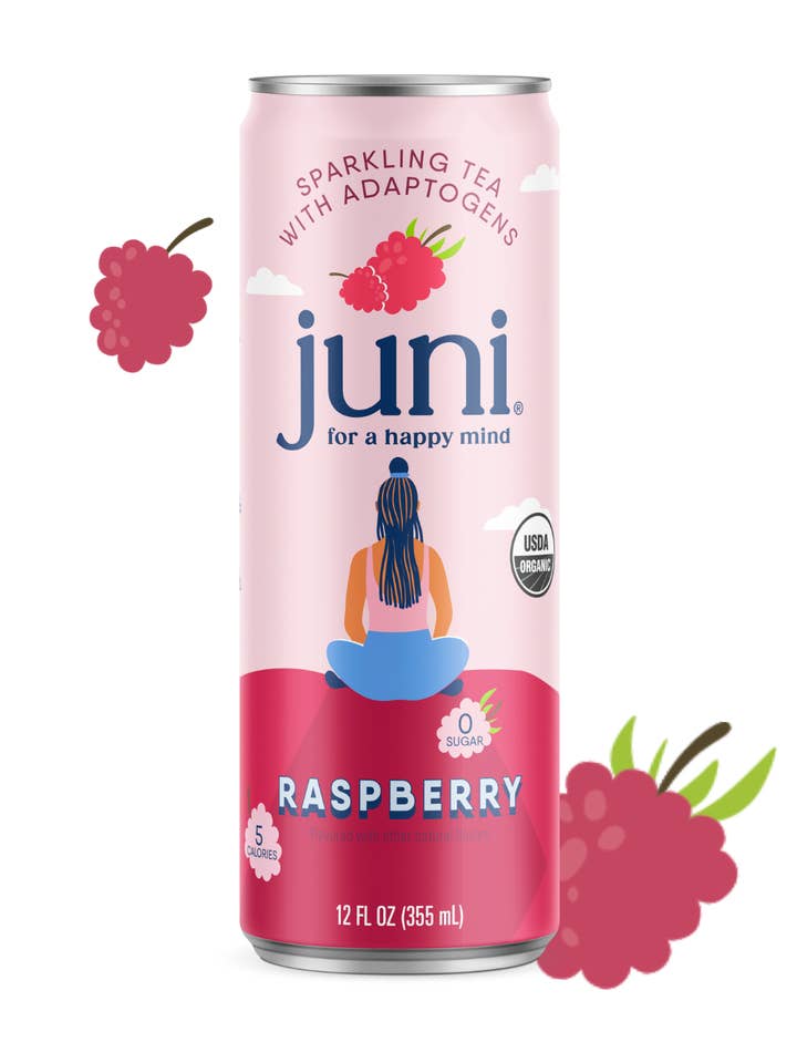 Juni Sparkling Adaptogenic Tea - Raspberry and other Purchase Wholesale jungalow. Free Returns & Net 60 Terms on Faire trending on Faire.
