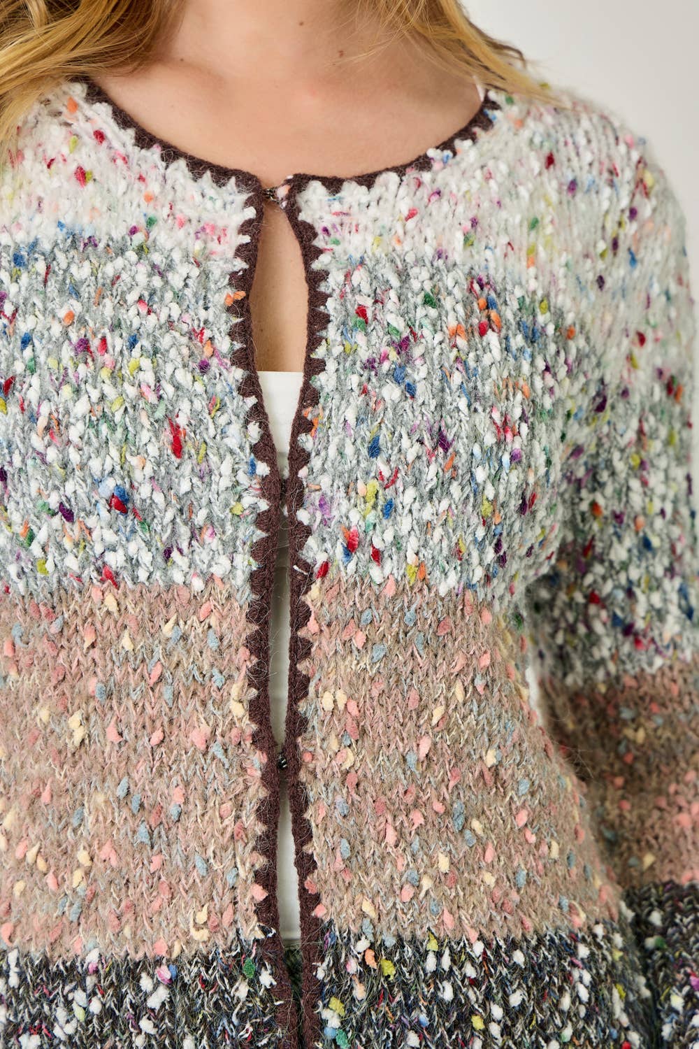 Mystree - Wholesale Cardigan - Women's - 61203 Melange Color Blocked Cardigan 15