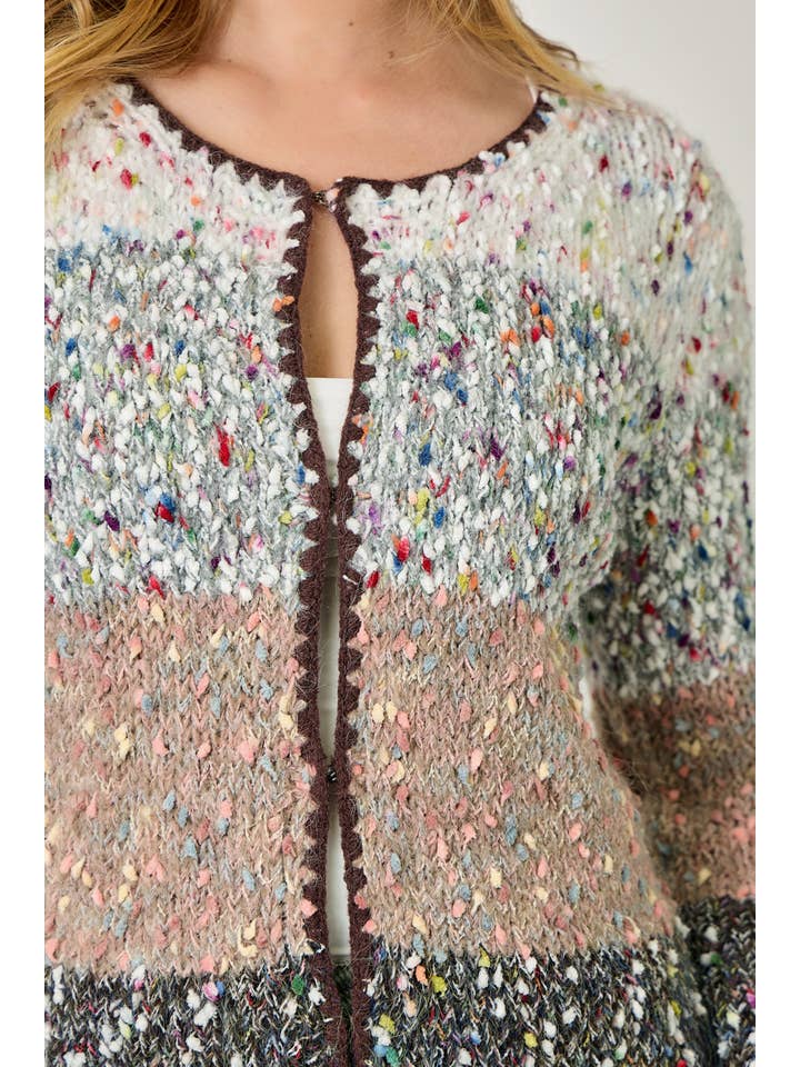 Mystree - Wholesale Cardigan - Women's - 61203 Melange Color Blocked Cardigan 15