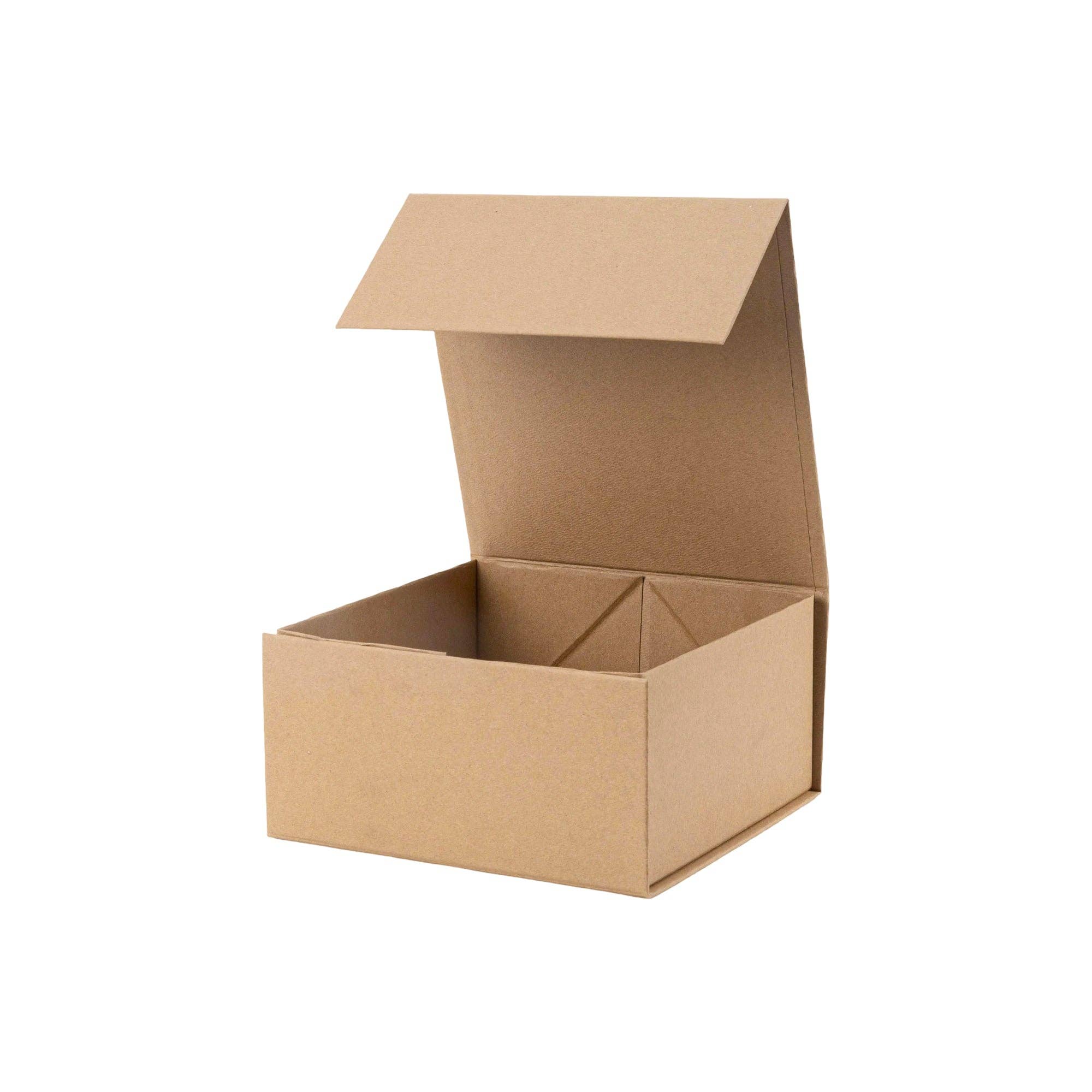 LA Ribbons Wholesale - Vente Coffrets cadeaux - Boîte cadeau pliable 8" x 8" x 4" avec couvercle à rabat magnétique carré | Kraft3