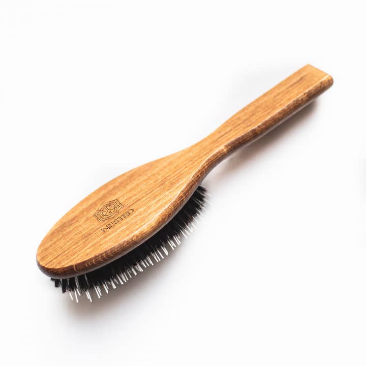 Boar bristle brush with massager for wholesale by Nested