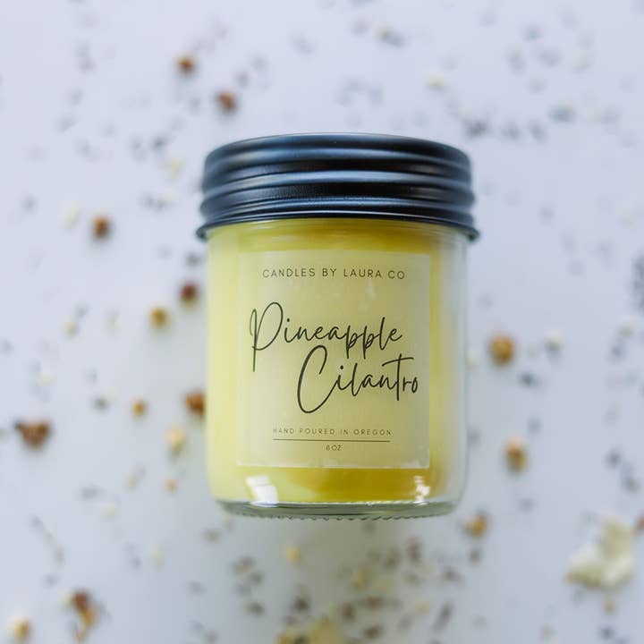 Candles By Laura - Wholesale Jar/Filled Candle - Pineapple Cilantro Soy Jar Candle