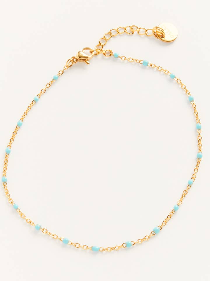 Castelo Aqua - fijne gouden armband met blauwe kraaltjes voor wholesale door Palas