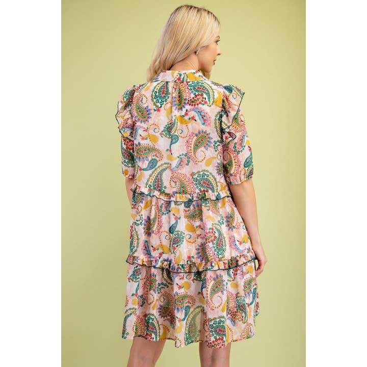 MULTI Floral Paisley Print Mini Dress for wholesale on Faire