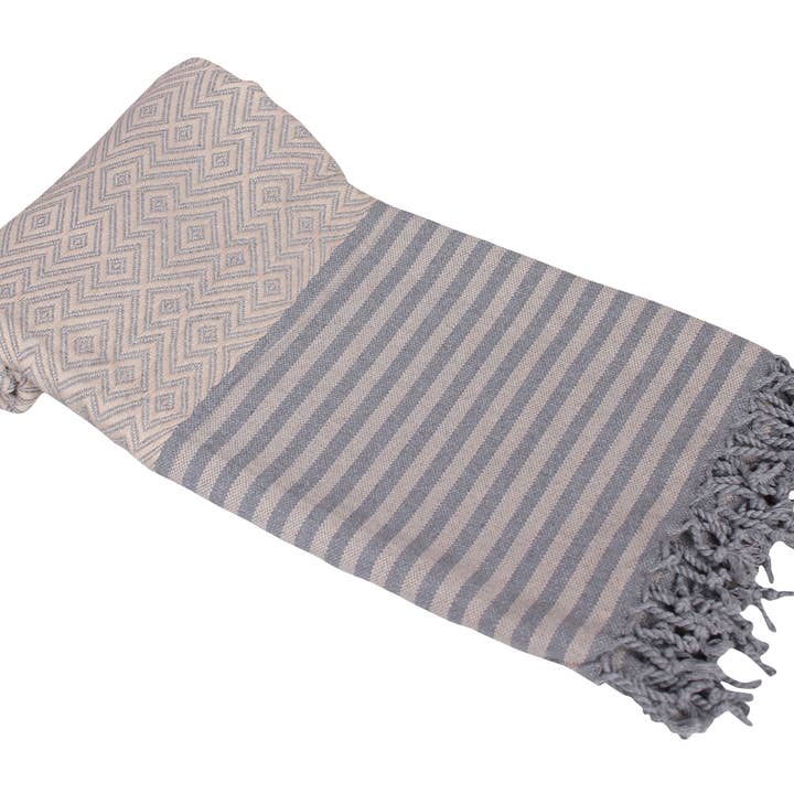 ARTG - Wholesale Bath Towel - ARTG Hamamzz® Kusadasi Sand/Grey - AR0510