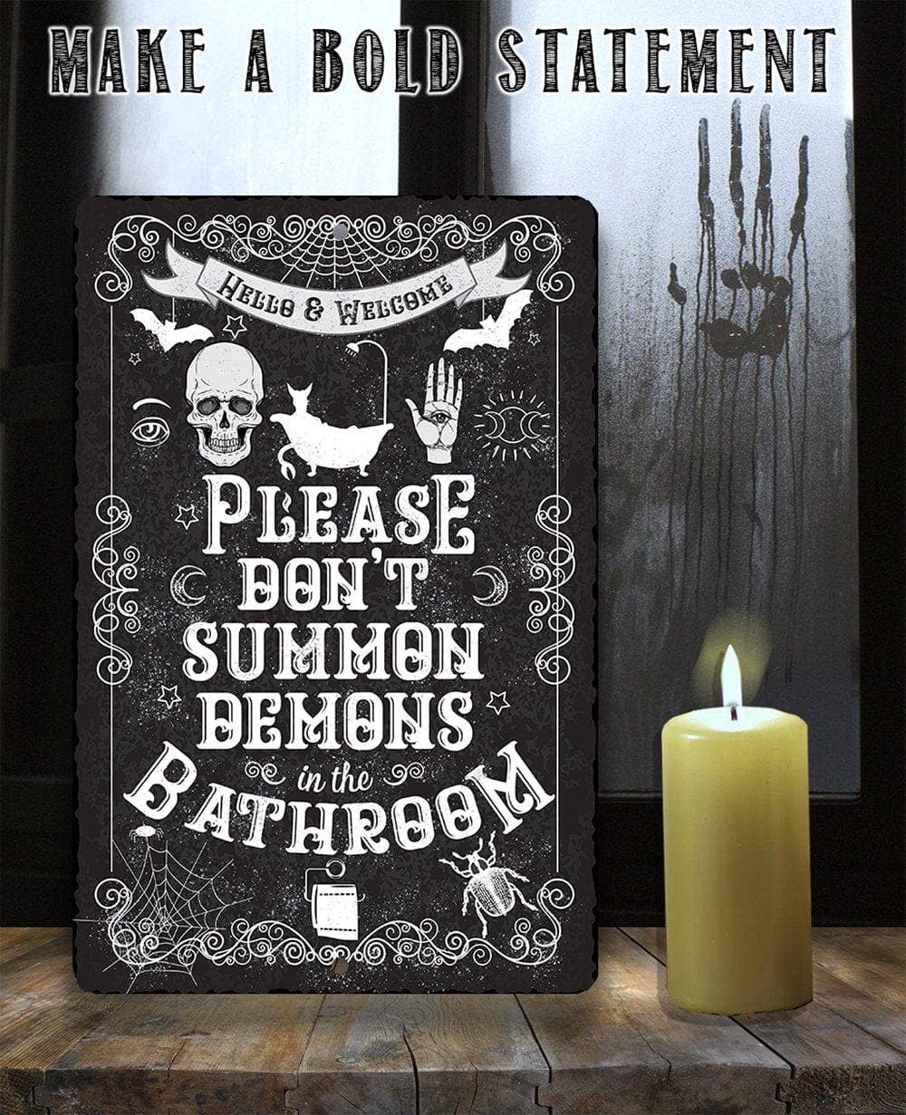 Lone Star Art Metal Signs - Wholesale Bathroom Sign - Please Don't Summon Demons - Metal Sign6