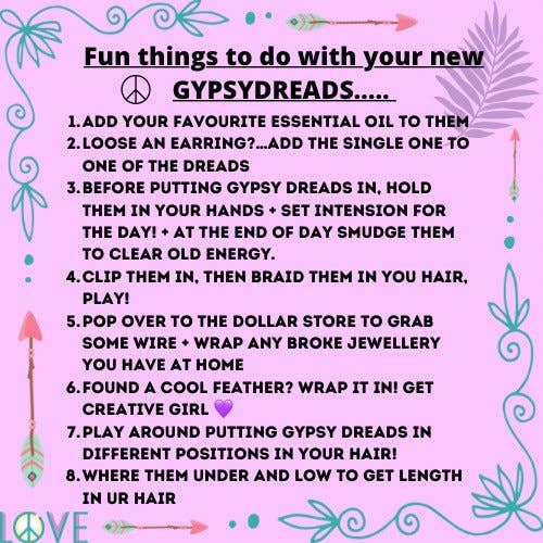 Sea Gypsy Designs - Wholesale Hair Clip - Women's - Bohemian Rag-Rug GYPSYDREADS clip-in Â