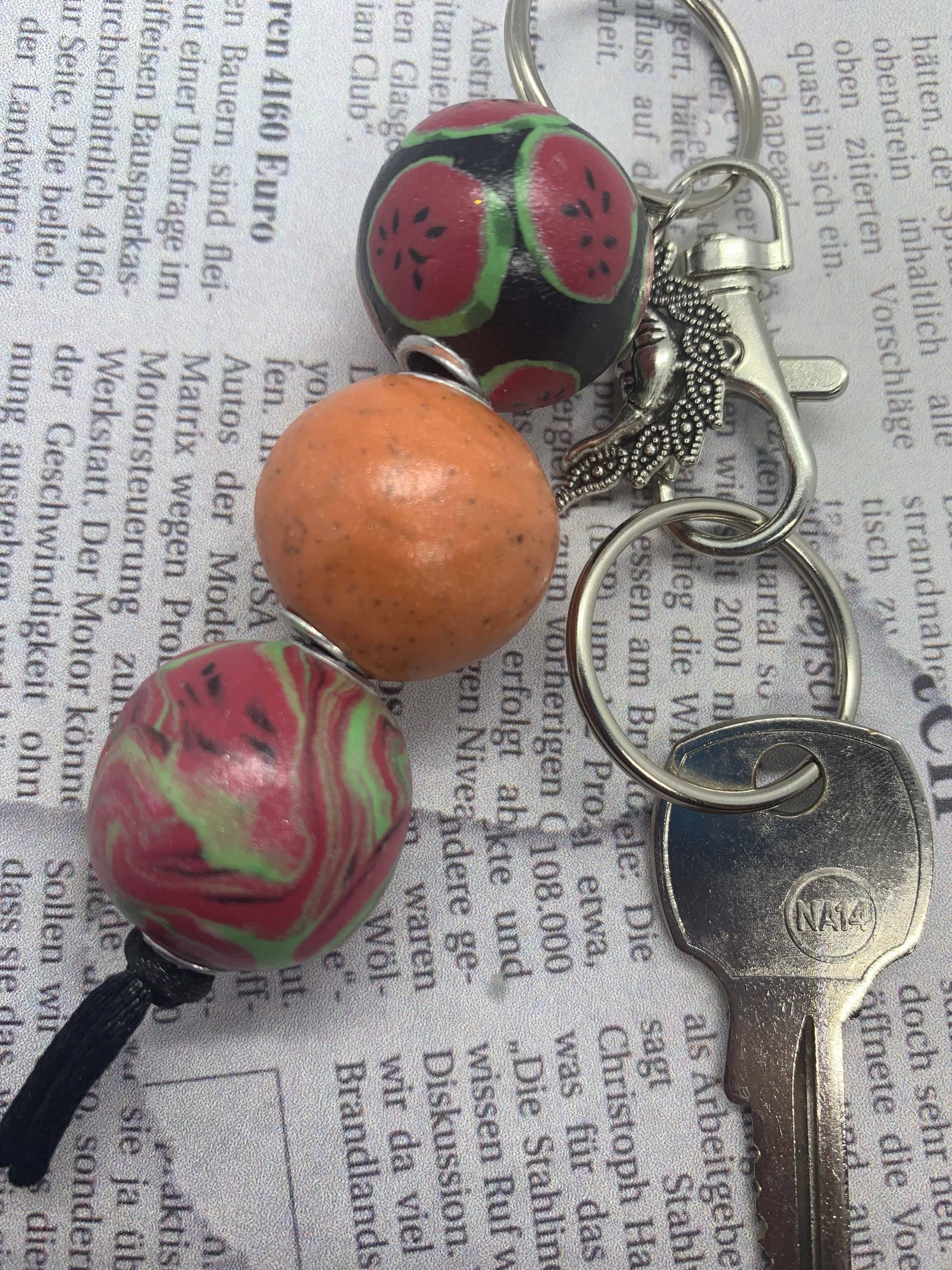 StayTay Store – wholesale Keychain – Women's – Summelon | Polymer Clay Keychain | Purse Accessory | Zipper Pull  | Keychain For Purse | Backpack Zipper Keyring3