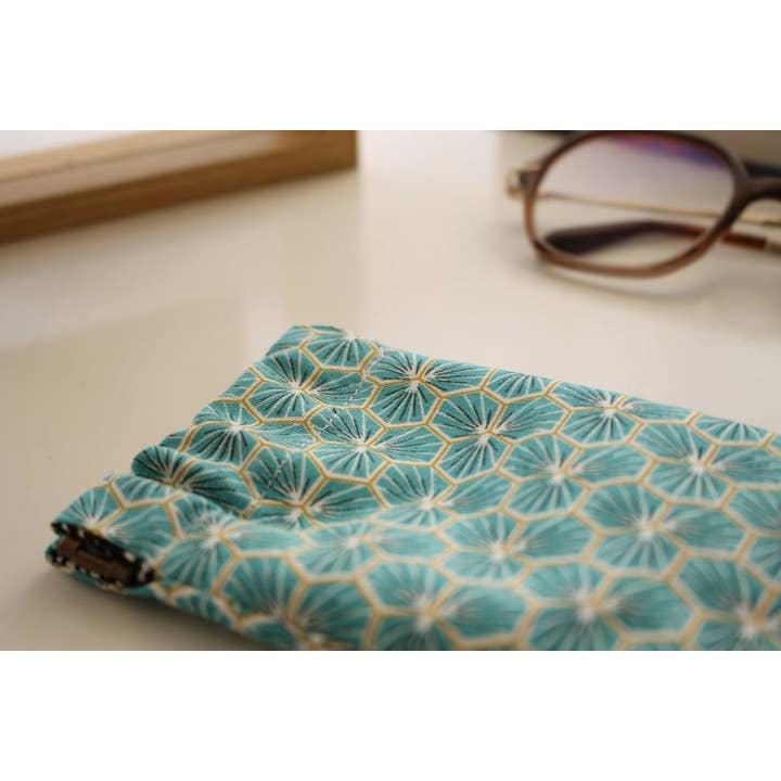 Estojo para óculos Edna sun turquesa por atacado de Sabrina Trefle