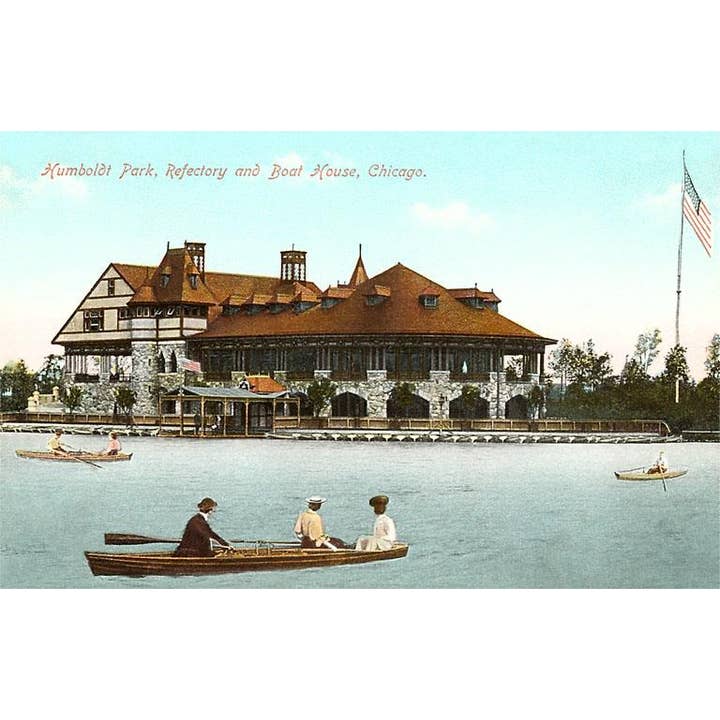 Postcard CH-308 Boat House, Refectory, Humboldt Park, Chicag for wholesale by Found Image Press