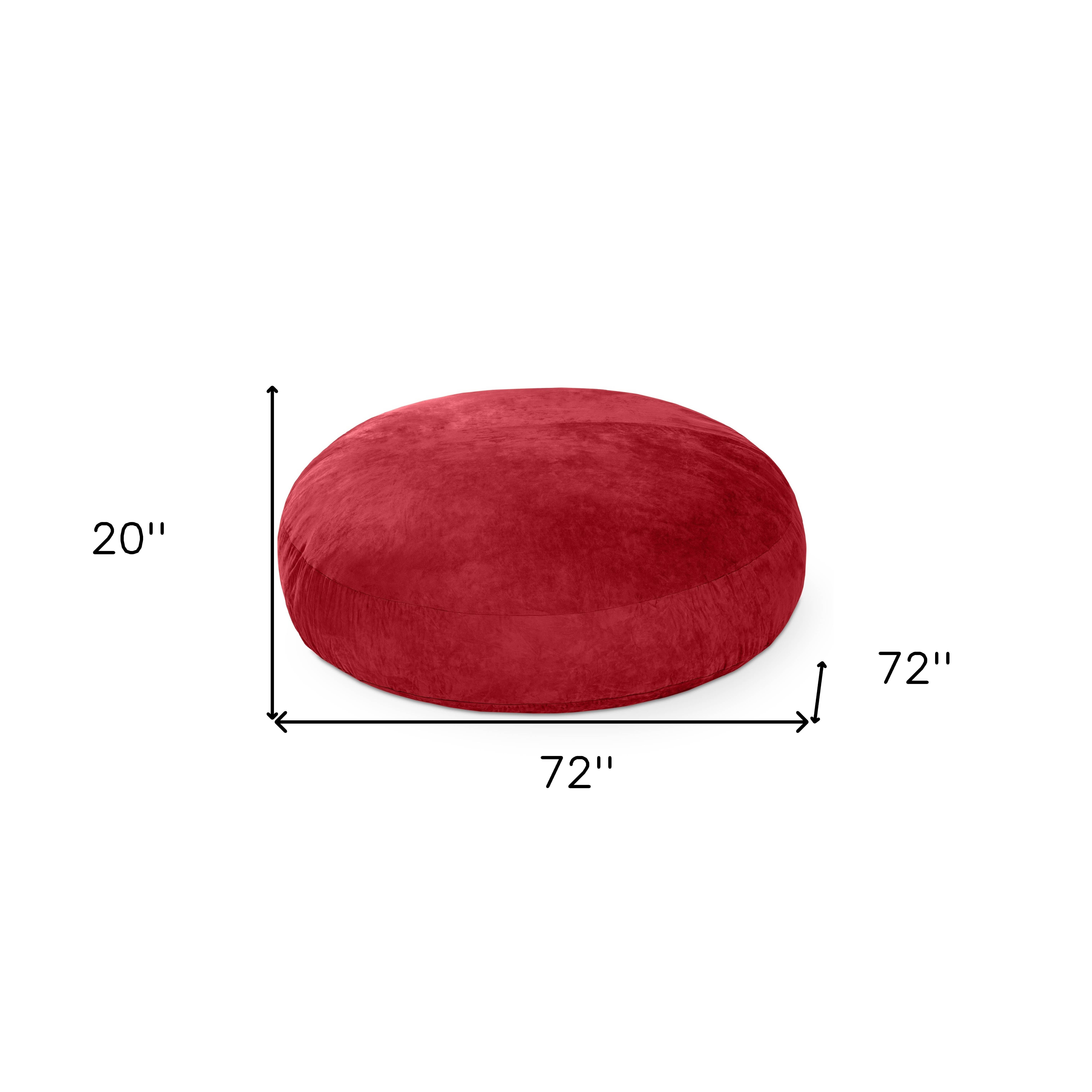 HomeRoots - Wholesale Chair - 72" Cinnabar Microsuede Bean Bag Chair2