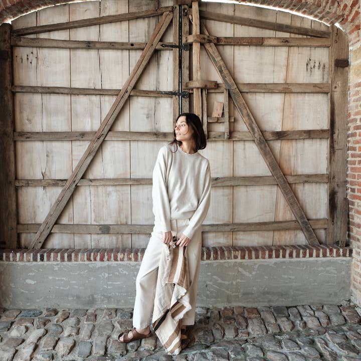 Den belgiske håndklæde gæstehåndklæde Dakota Stripe 55x65cm for engroshandel hos Libeco Home