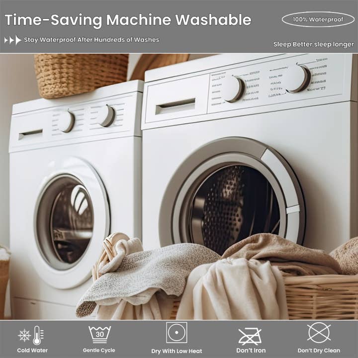 Hvid 100% vandtæt madrasbeskytter - passer op til 18" lomme for engroshandel på Faire11