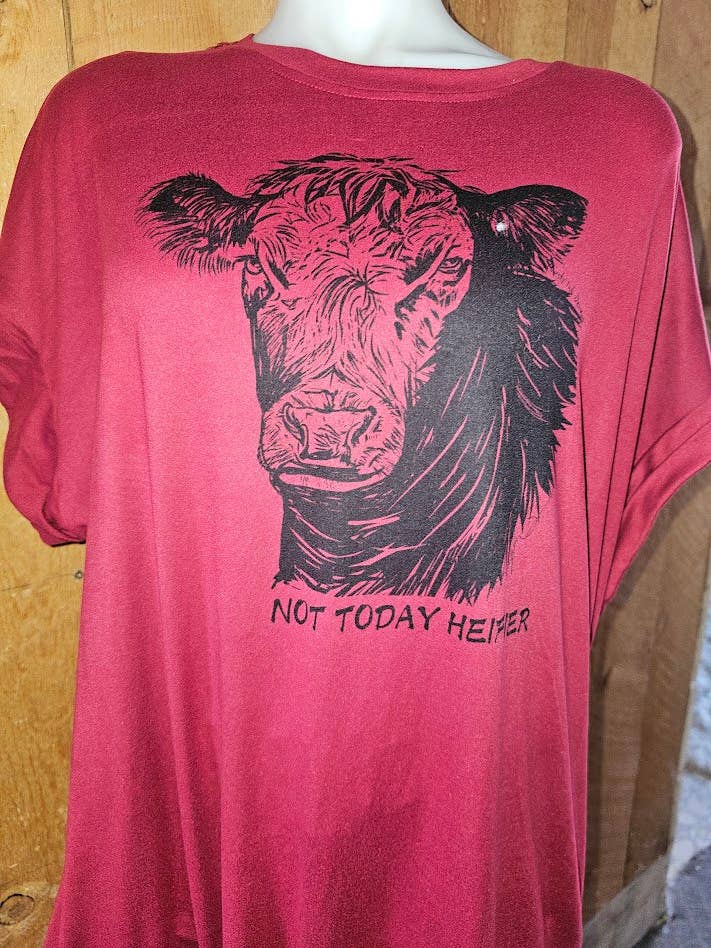 Vestido T-shirt XL Não hoje Vaca com bolso por atacado de Thirsty Ink Designs