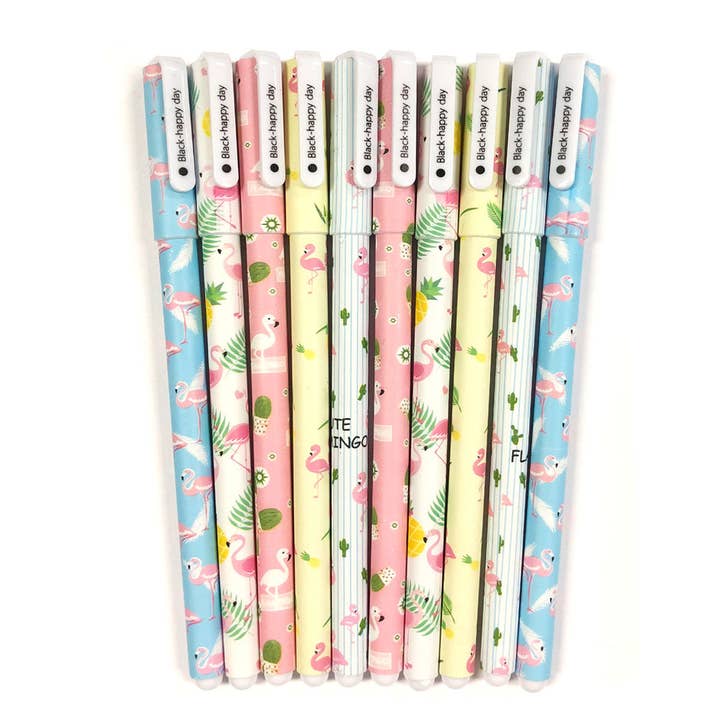 Wrapables Unicorn Flamingo Gel Ink Pens, 0.5mm Fine Point for wholesale by Wrapables.com