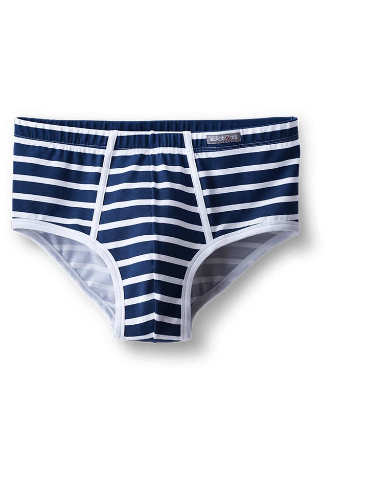 Augustine briefs in navy stripes: stay on track for wholesale by BLACKSOCKS
