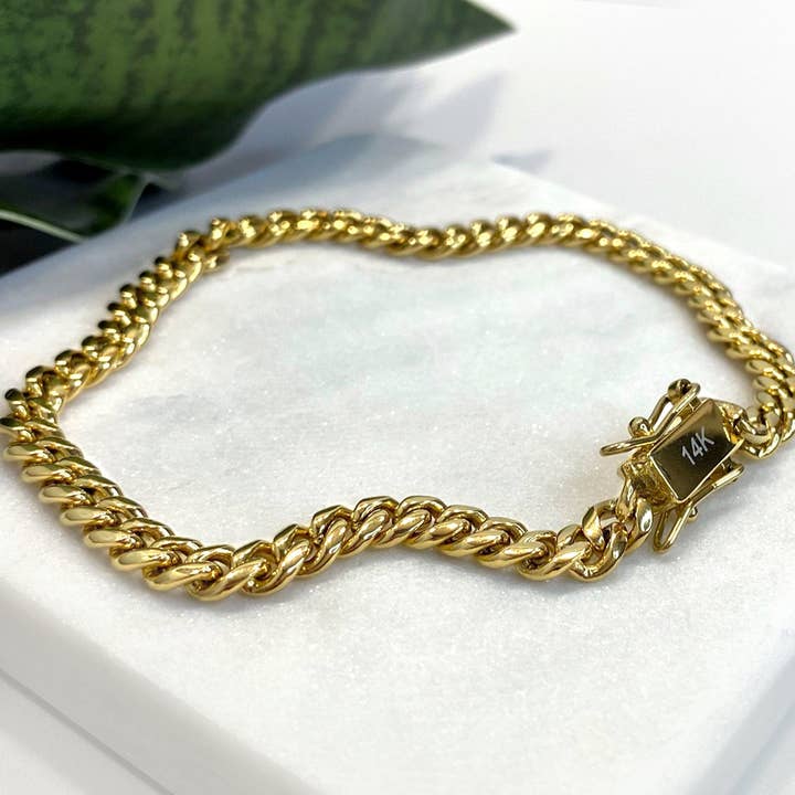 14k Gold Filled Miami Cuban Link 6mm Bracelet for wholesale by Luxus Accessories