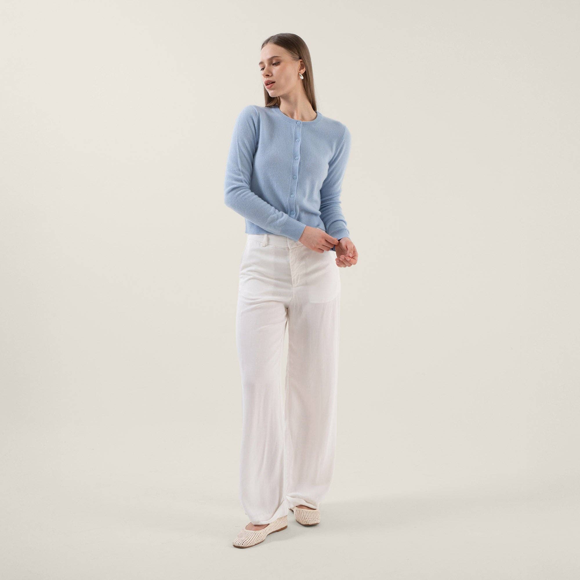 Italic - Wholesale Cardigan - Women's - Sadie Cashmere Crew Cardigan18