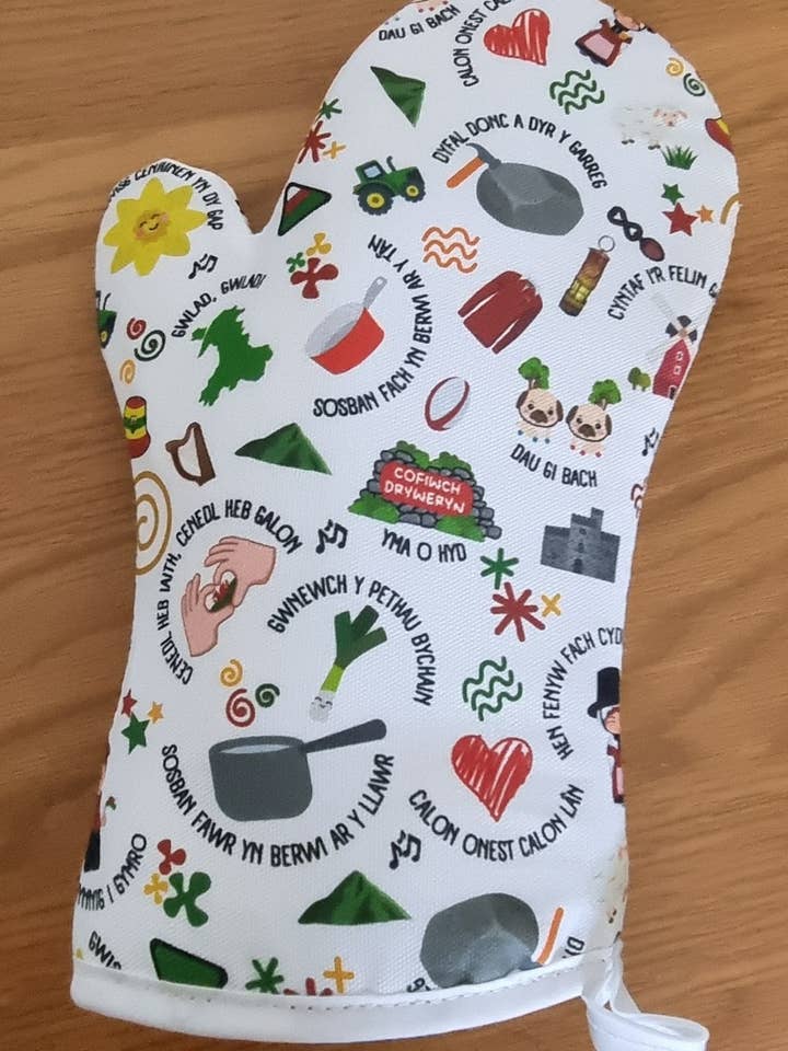 Cymru Welsh-Themed Oven Glove for wholesale by Don't Sweat it Betty