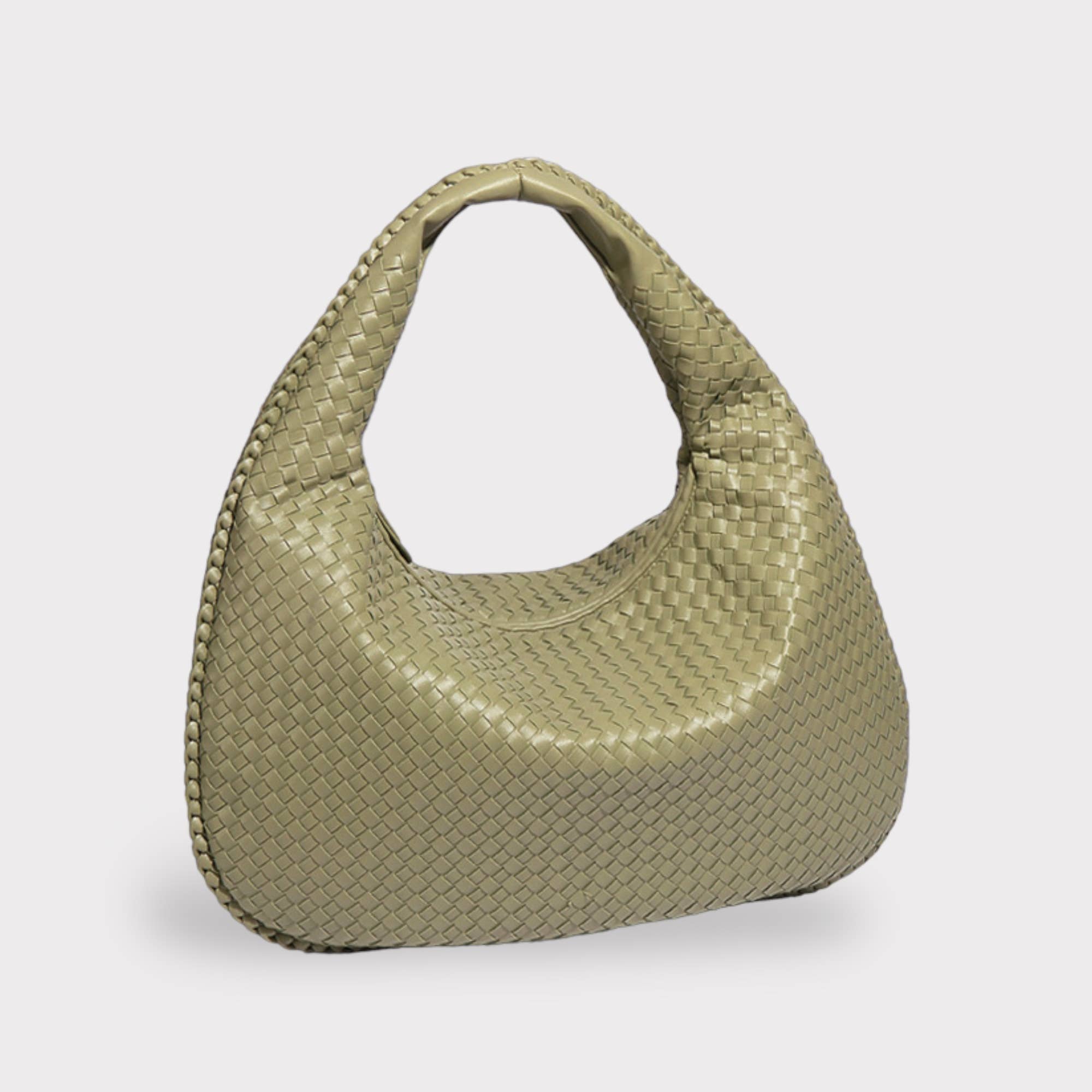 Sook Stainable - Wholesale Shoulder Bag - Women's - Big Size Vegan Leather Woven Tote Shoulder Bag9