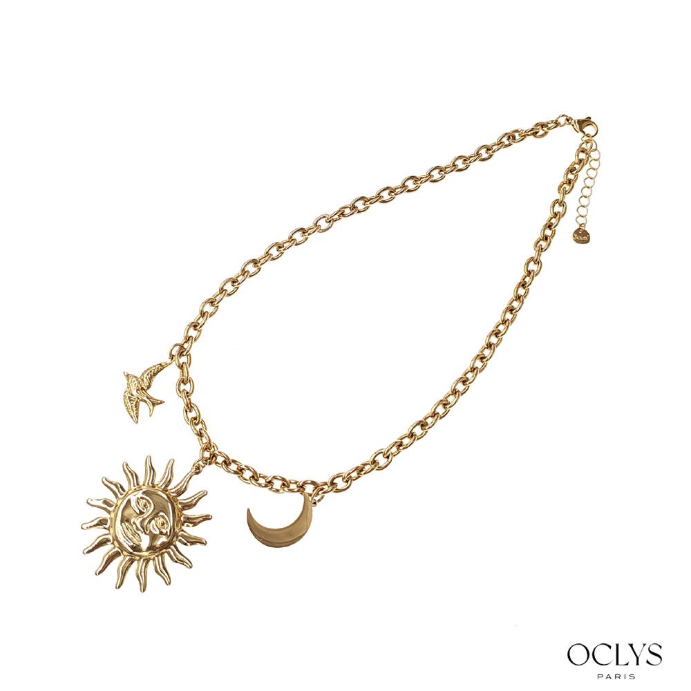 Oclys - Wholesale Pendant/Charm Necklace - Soka stainless steel sun charm necklace0