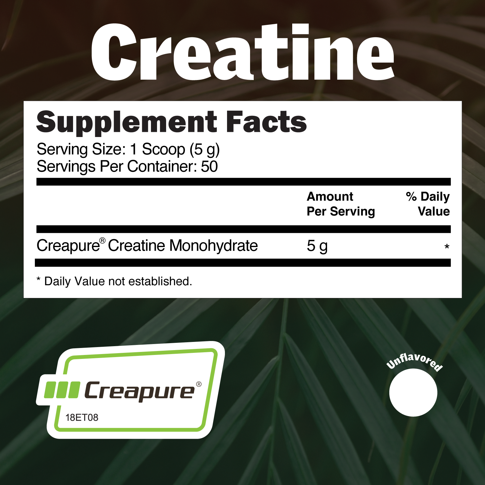 EarthNutri - Wholesale Oral Supplement/Vitamin - Pure Creatine made with Creapure®5