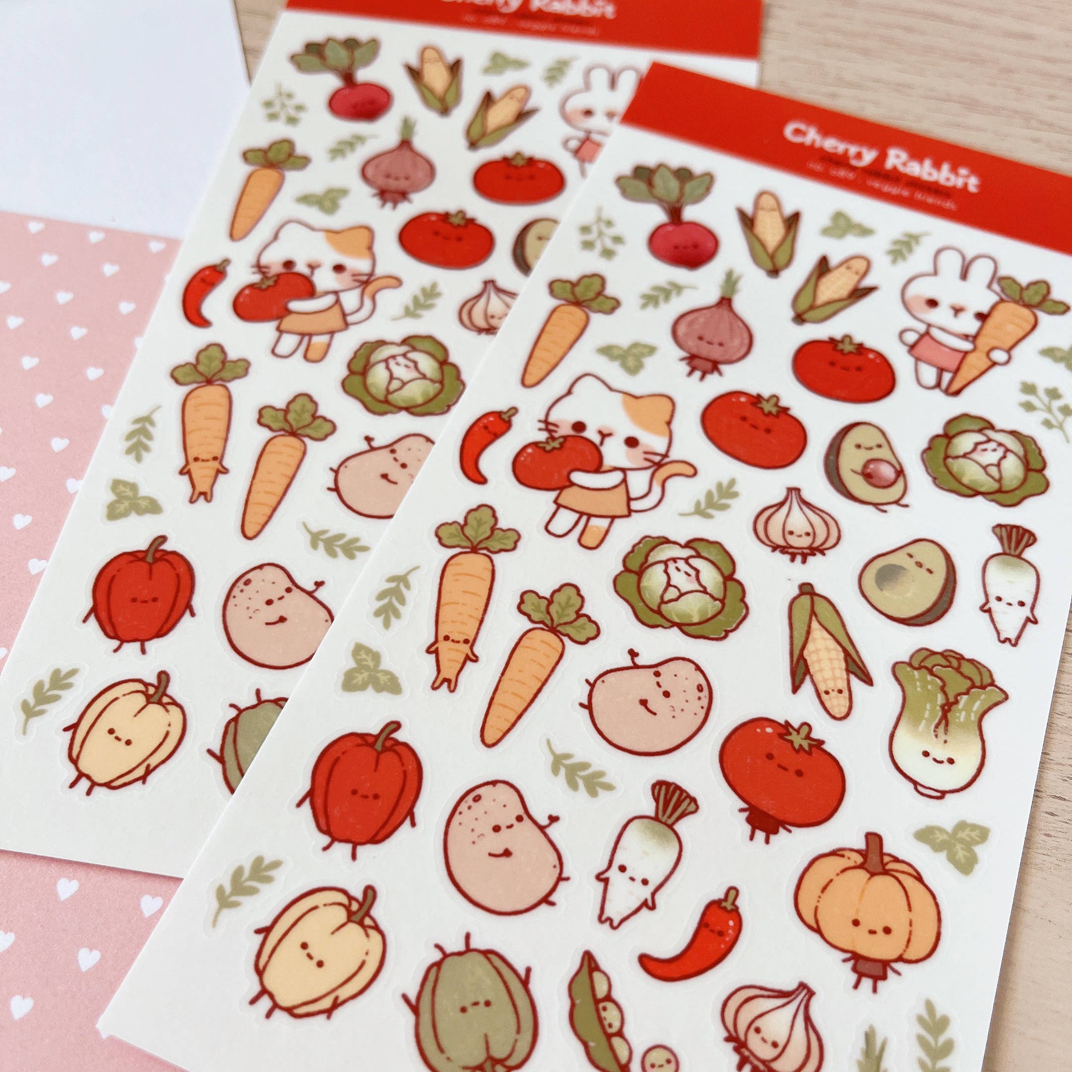 Cherry Rabbit - Wholesale Sticker - Veggie Friends Sticker Sheet no.0894