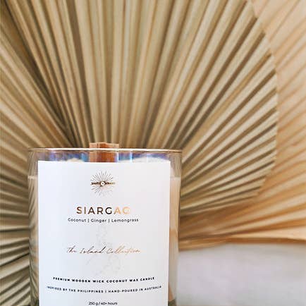 Santo and Hiraya - Wholesale Jar/Filled Candle - SIARGAO Premium Wooden Wick Coconut Wax Candle