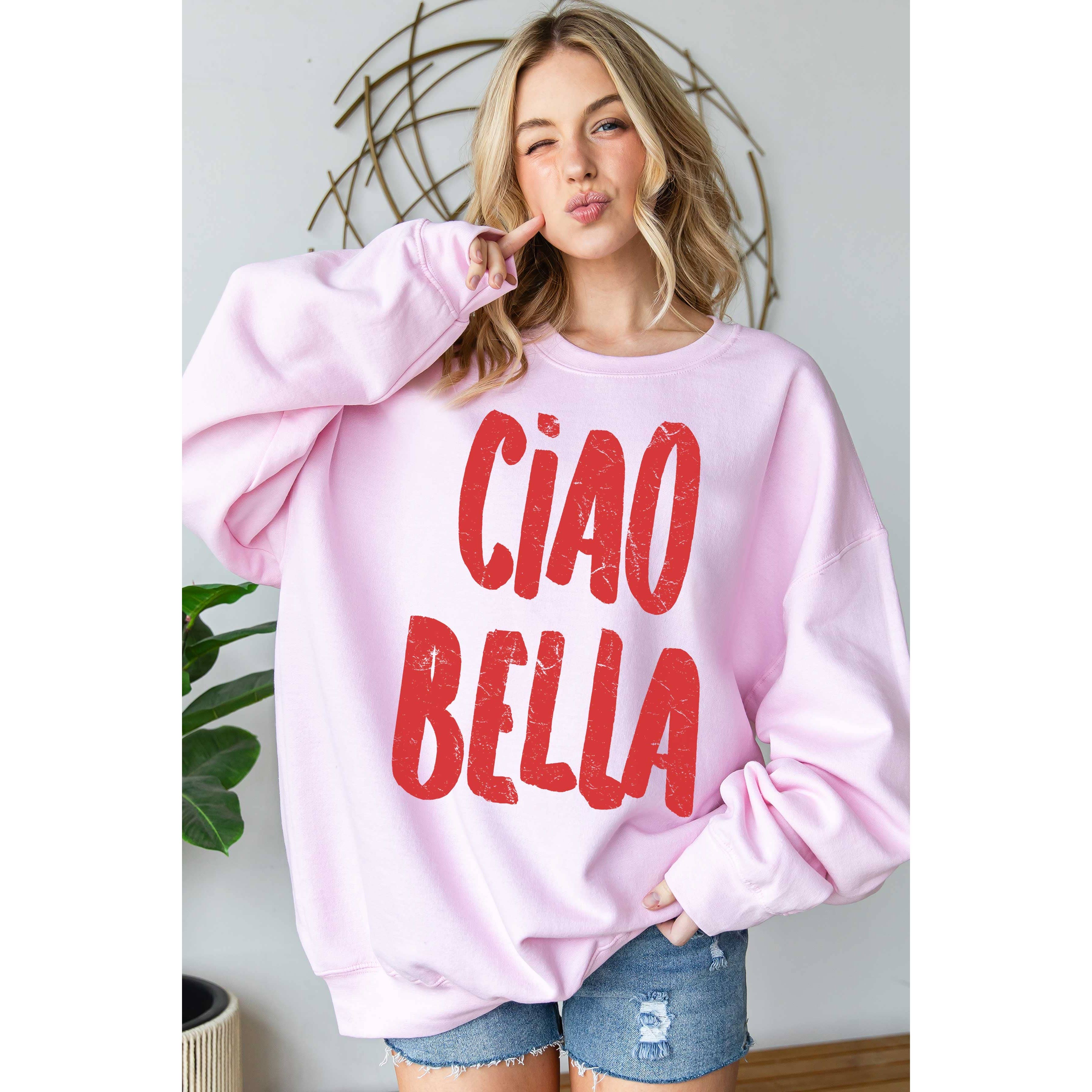 BLUME & CO. - Wholesale Graphic Sweatshirt - Women's - CIAO BELLA Oversized Graphic Sweatshirt4