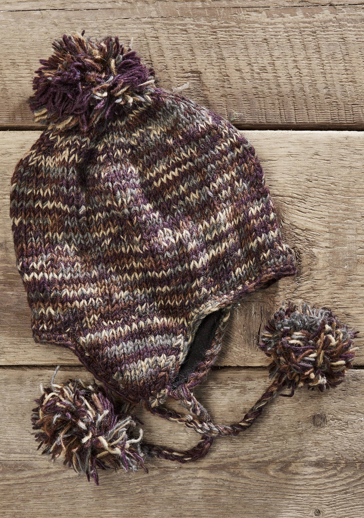 Namaste - Vendita all'ingrosso Berretto - Donna - Cappello con paraorecchie Hasri Space Dye con pom pom1