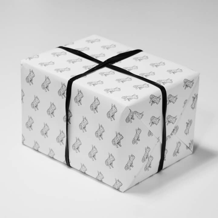 French Bulldog Print Wrapping Paper for wholesale by Marokka Design