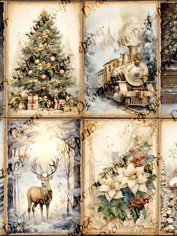 DRP282 - Golden Christmas Magic - Rice Paper A4 for wholesale by Decoricepaper