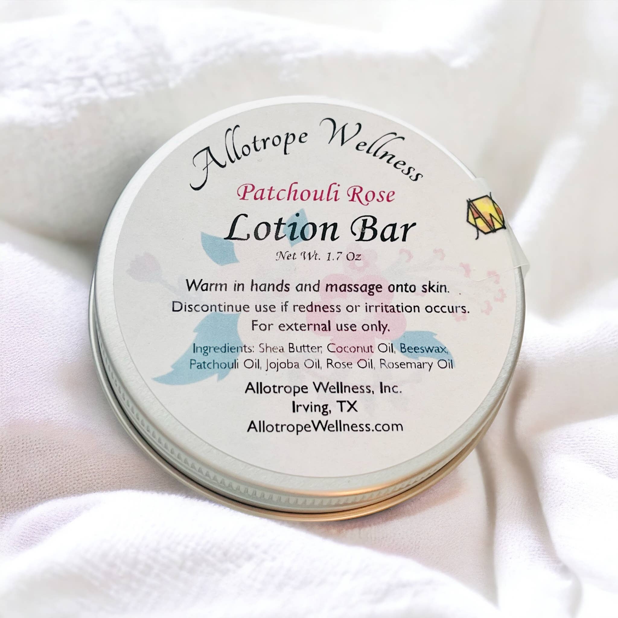 Allotrope Wellness, Inc. - Wholesale Solid Lotion - Patchouli Rose Shea Butter Lotion Bar2