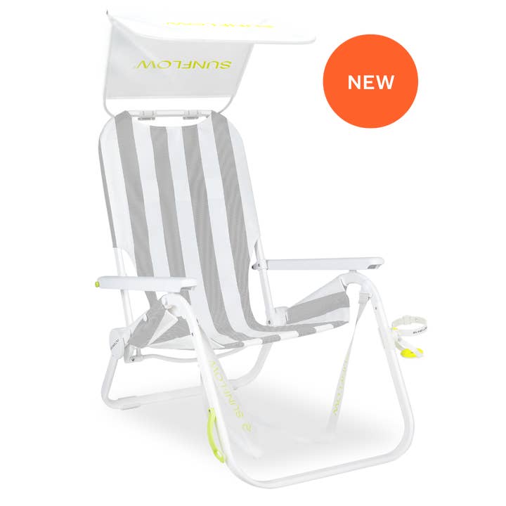 SUNFLOW - Wholesale Folding Chair - The Shore Thing Chair with Sun Shade and Drink Holder