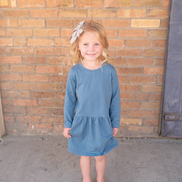 Chloe Jerseyjurk met Lange Mouwen | Kobalt voor wholesale door bug + bean kids