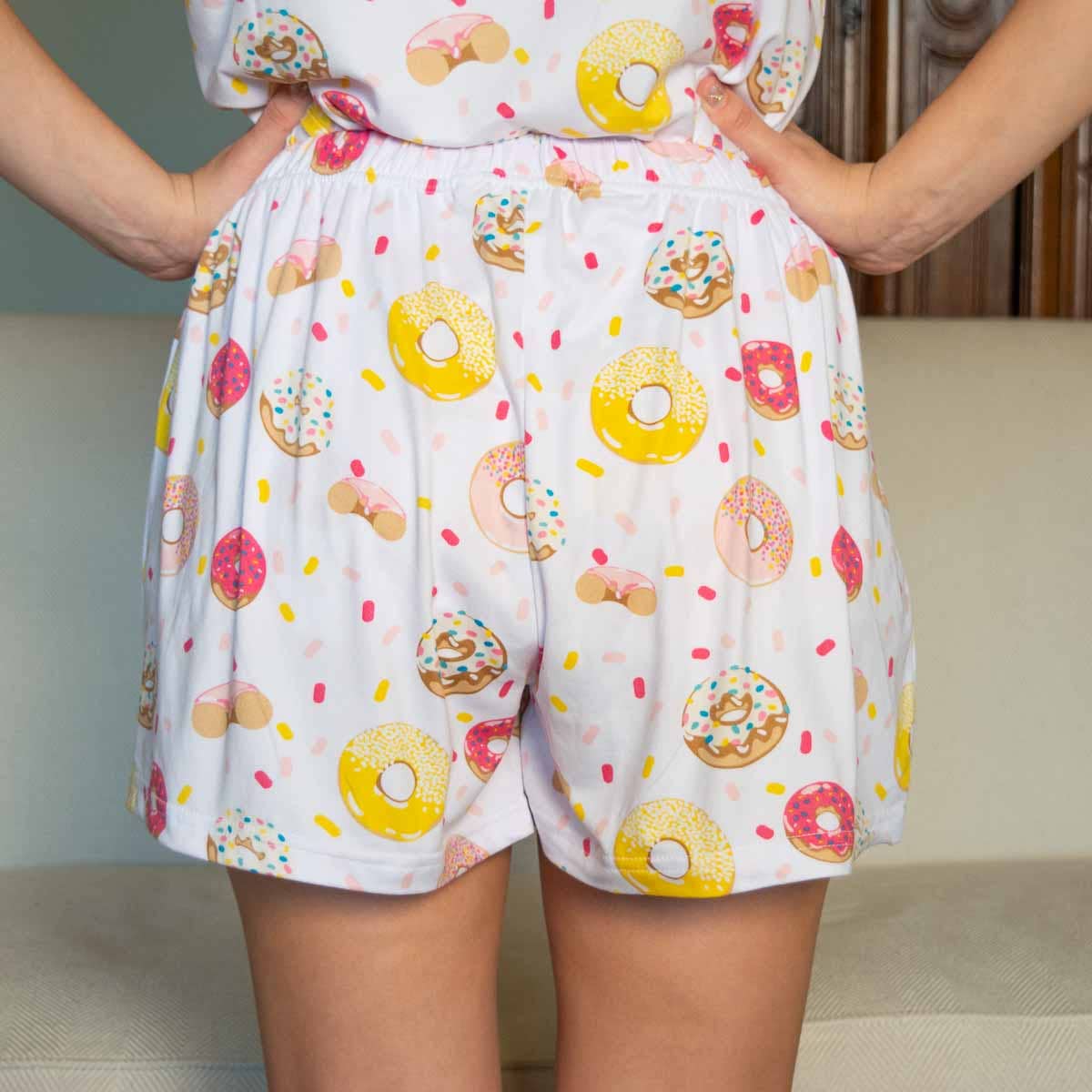 The Royal Standard - Vente Bas de pyjama – femme - Short de nuit Donut blanc/rose/Multi -Asst.1