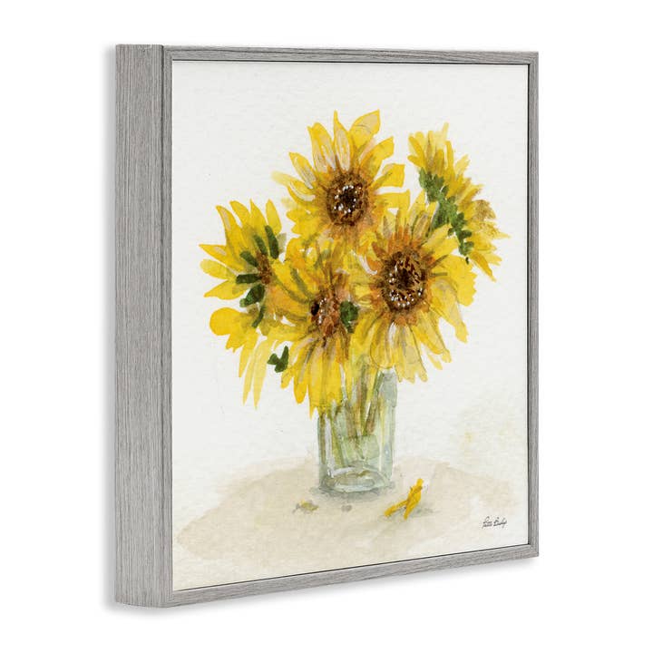 Stupell Industries - Vente Décoration murale – enfant et bébé - Art encadré à l'aquarelle de tournesol en pot16