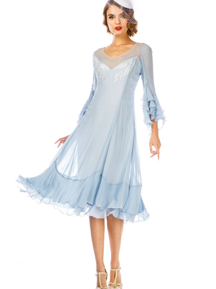 LightCyan Vintage Inspired Sky Blue Dress by Nataya for wholesale on Faire