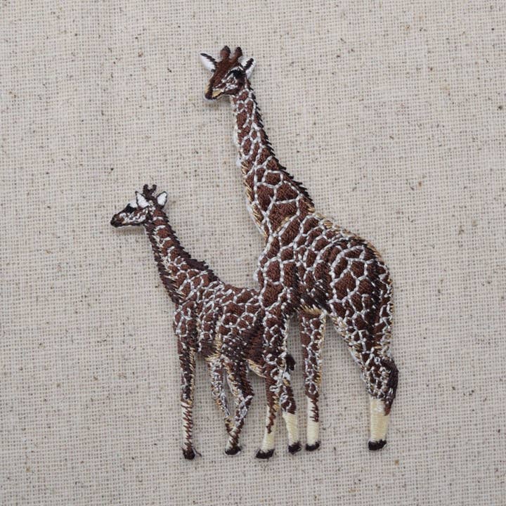 Dos Jirafas - Animales de Safari Africano - Zoológico - Apliques Termoadhesivos - Parche Bordado - 695142-A para venta al por mayor de Wholesale Applique