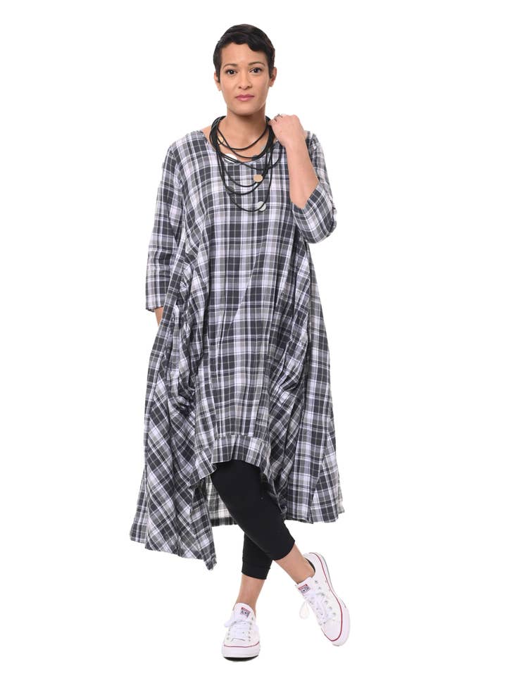 Tulip Clothing - Vendita all'ingrosso Vestito - Donna - CV49 Lexi in Grayscale Check*