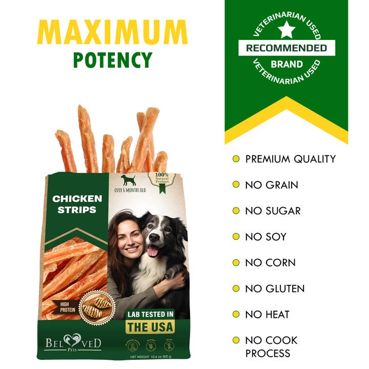 Beloved Pets - Wholesale Pet Treats - Dog - Beloved Pets Chicken Jerky Strips Dog Treats 11oz2