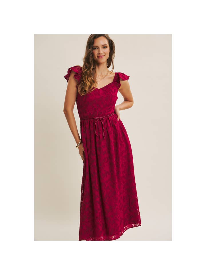 in february – Großhandel Kleid – Damen – MIT REICHER TEXTUR SAMT TAILLEN JACQUARD MIDI KLEID1