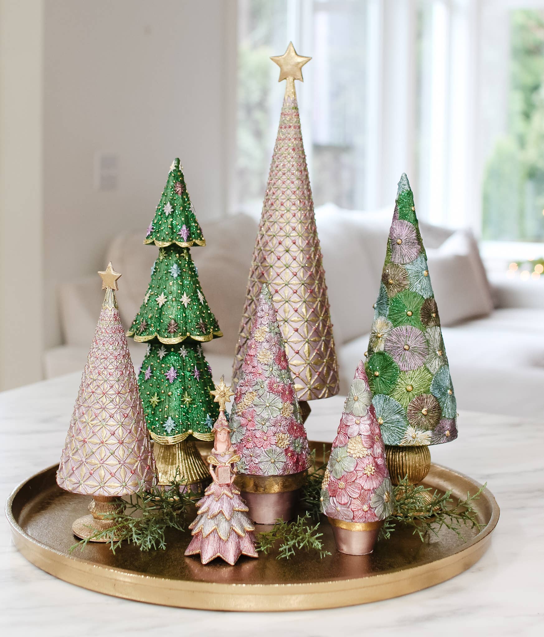 Dekorasyon Gifts  Decor - Wholesale Christmas Decoration - Sparklers Cone Tree (Vetiver)2