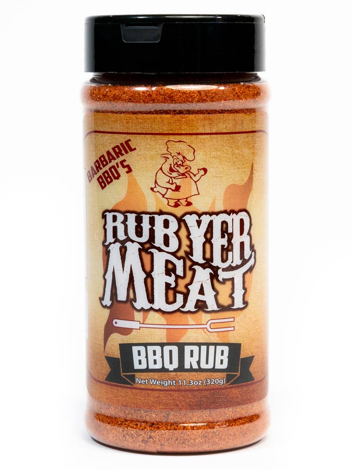 Rub Yer Meat - 11oz Bottle (Wholesale Case) for wholesale by Barbaric BBQ