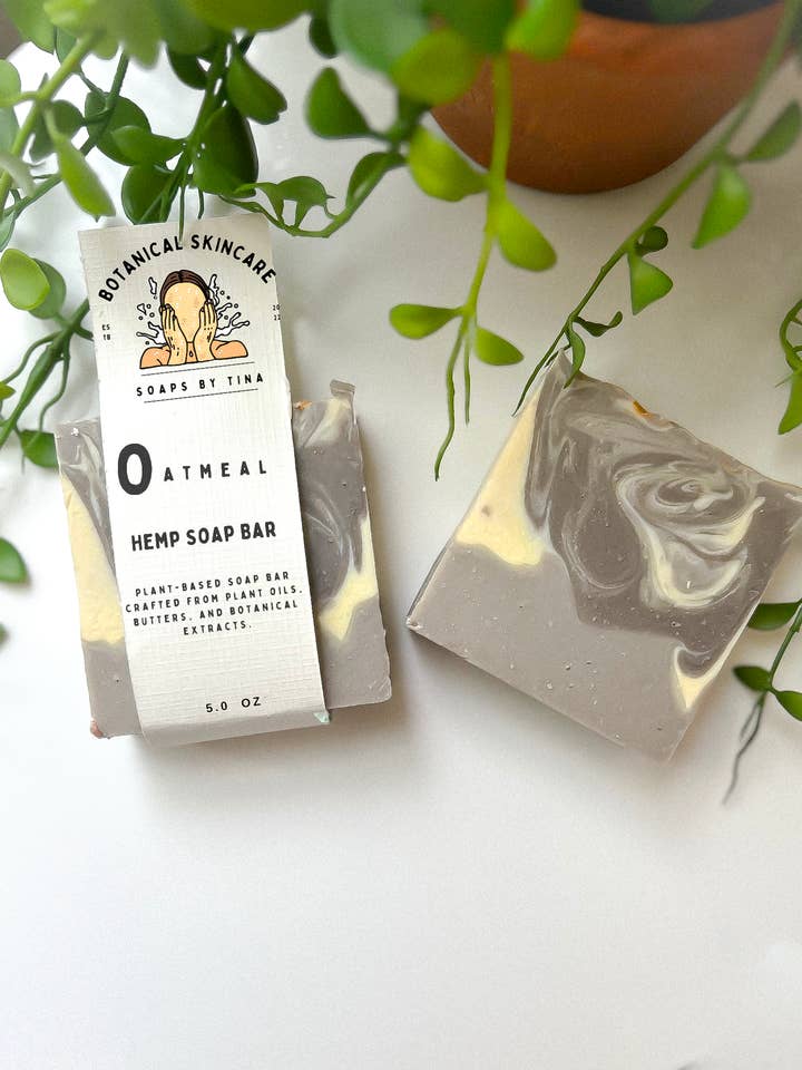 Oatmeal Hemp Soap Bar for wholesale by Soaps by Tina